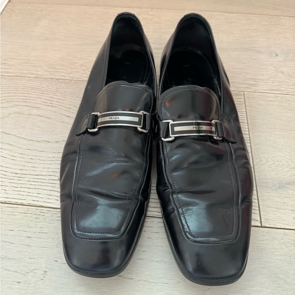 Men’s Prada black leather shoes size 37 UK 9 US - Picture 1 of 4